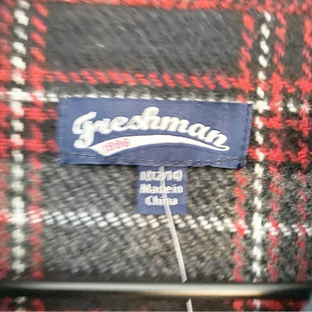 FRESHMAN Girls Flannel Plaid Fringe Trim Shacket NEW - Picture 7 of 8